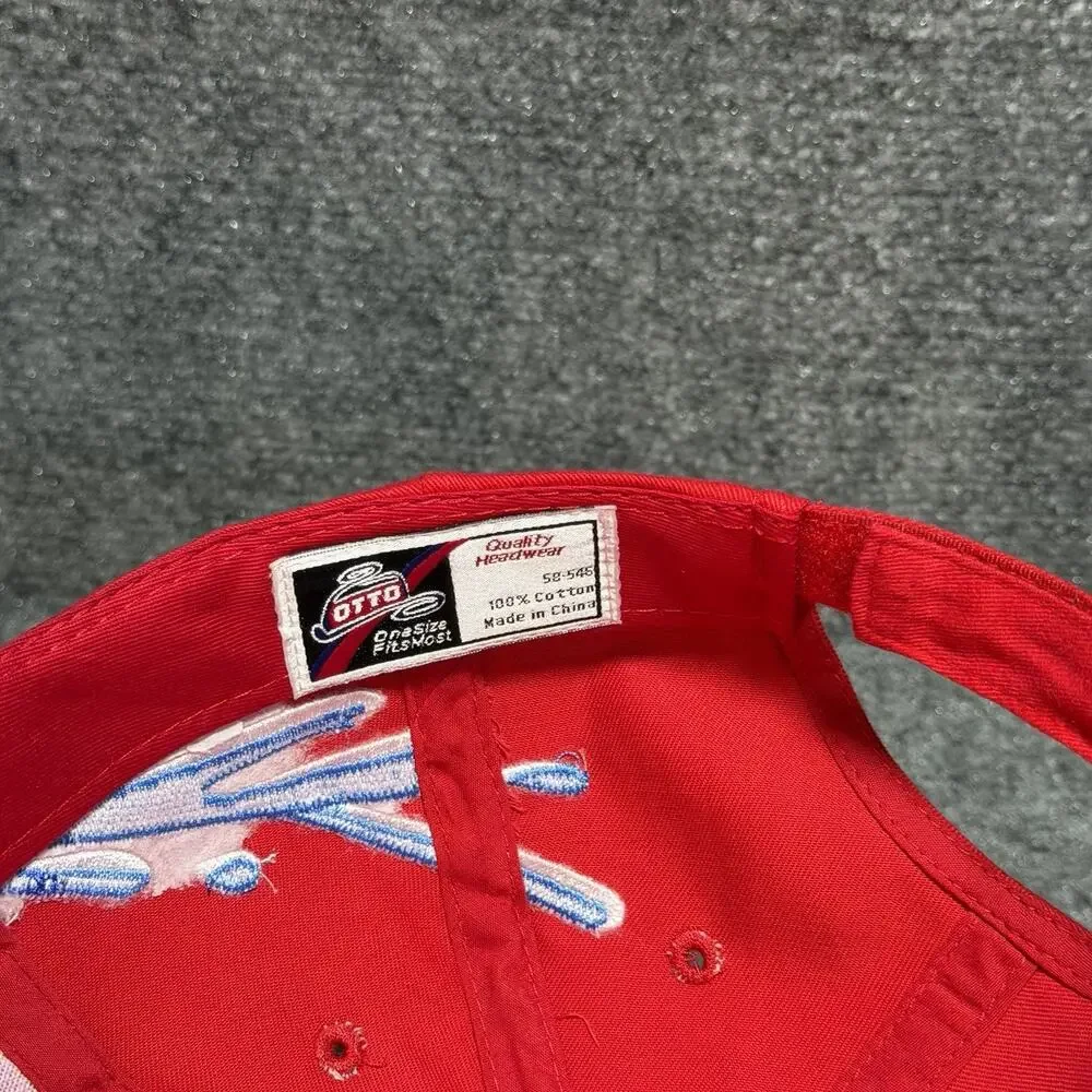 Delta Sport Boats & Yacht Club Red StrapBack Baseball Cap Lot Of 2 Hats OSFA Vtg